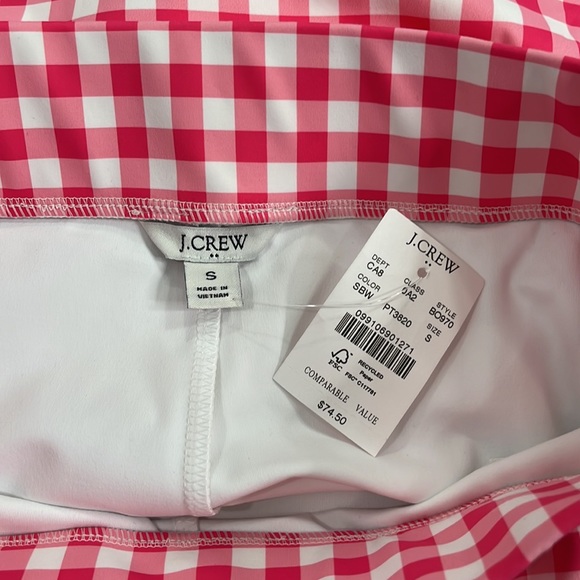 NWT J. Crew Check Print Active Skort in Pink/White size Small - Picture 5 of 7